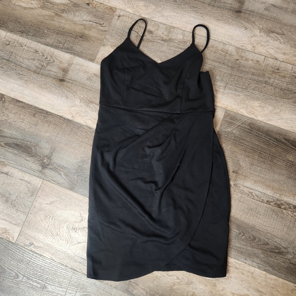 Zalalus Chic Black Ruched Spaghetti Strap Midi Dress Size: XL - Picture 2 of 7